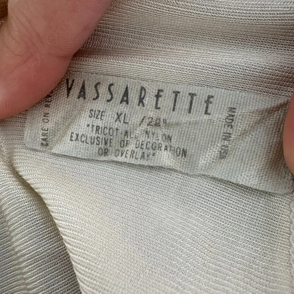 Vintage Vassarette Womens White Comfort Elastic Waist Lace Trim Slip Skirt Sz XL